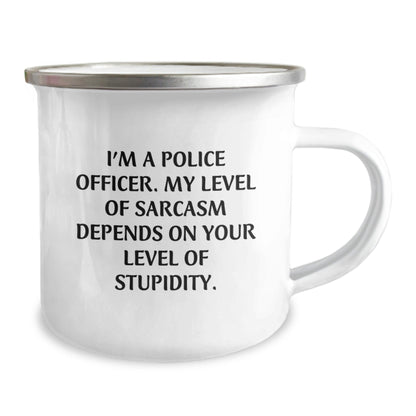 Funny Police Officer Camping Mug, I'm A Police Officer Gifts for Men, Unique Christmas Unique Gifts from Friends for Police Officer - The Buy Boom
