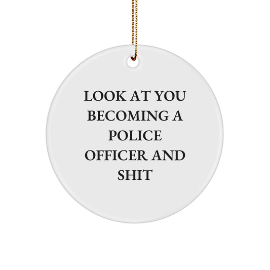 Funny Police Officer Christmas Circle Ornament Gifts from Friends to Police Officer - The Buy Boom