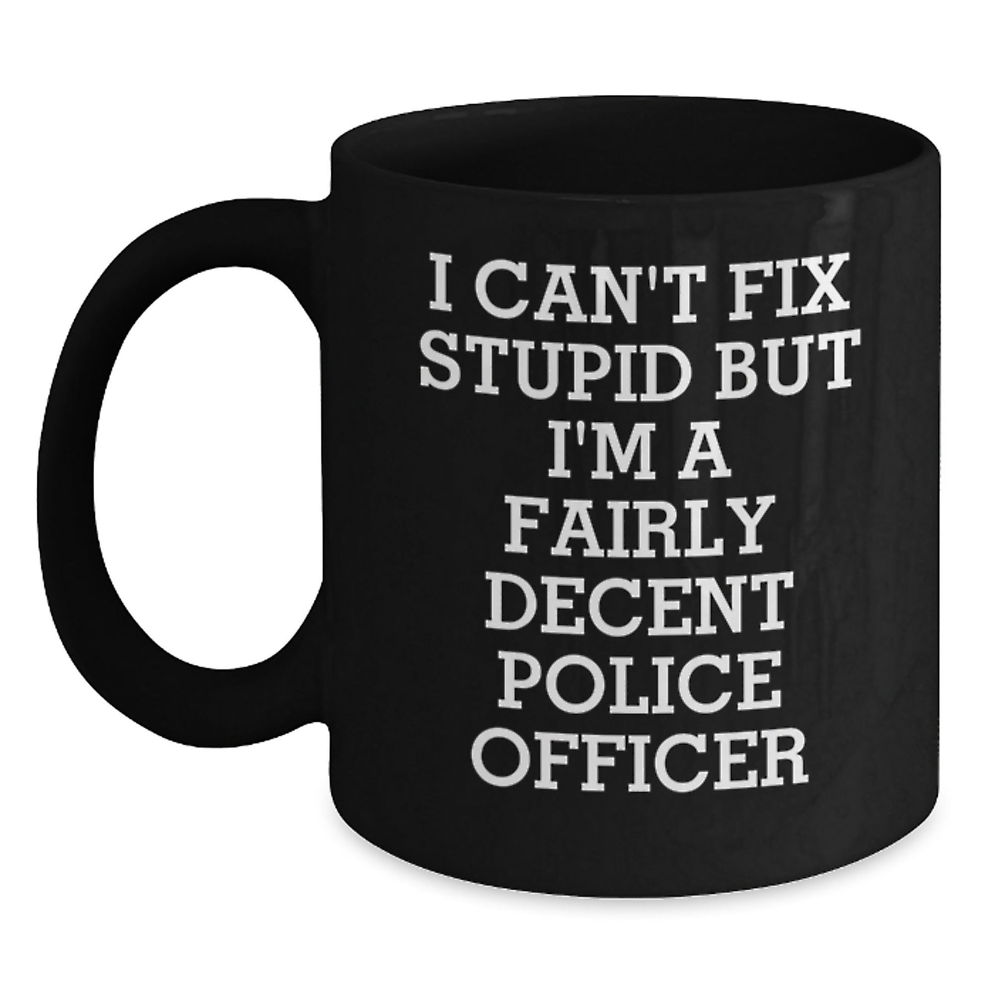 Funny Police Officer Gifts for Men from Coworkers - Police Officer Black Coffee Mug - Christmas Unique Presents for Police Officer Friends - The Buy Boom
