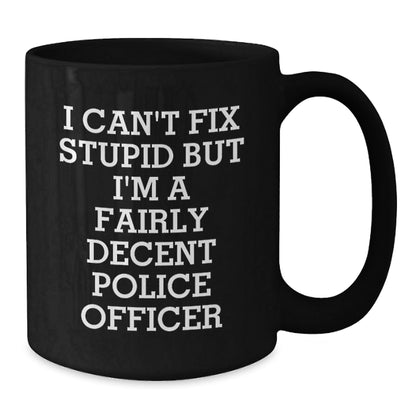 Funny Police Officer Gifts for Men from Coworkers - Police Officer Black Coffee Mug - Christmas Unique Presents for Police Officer Friends - The Buy Boom