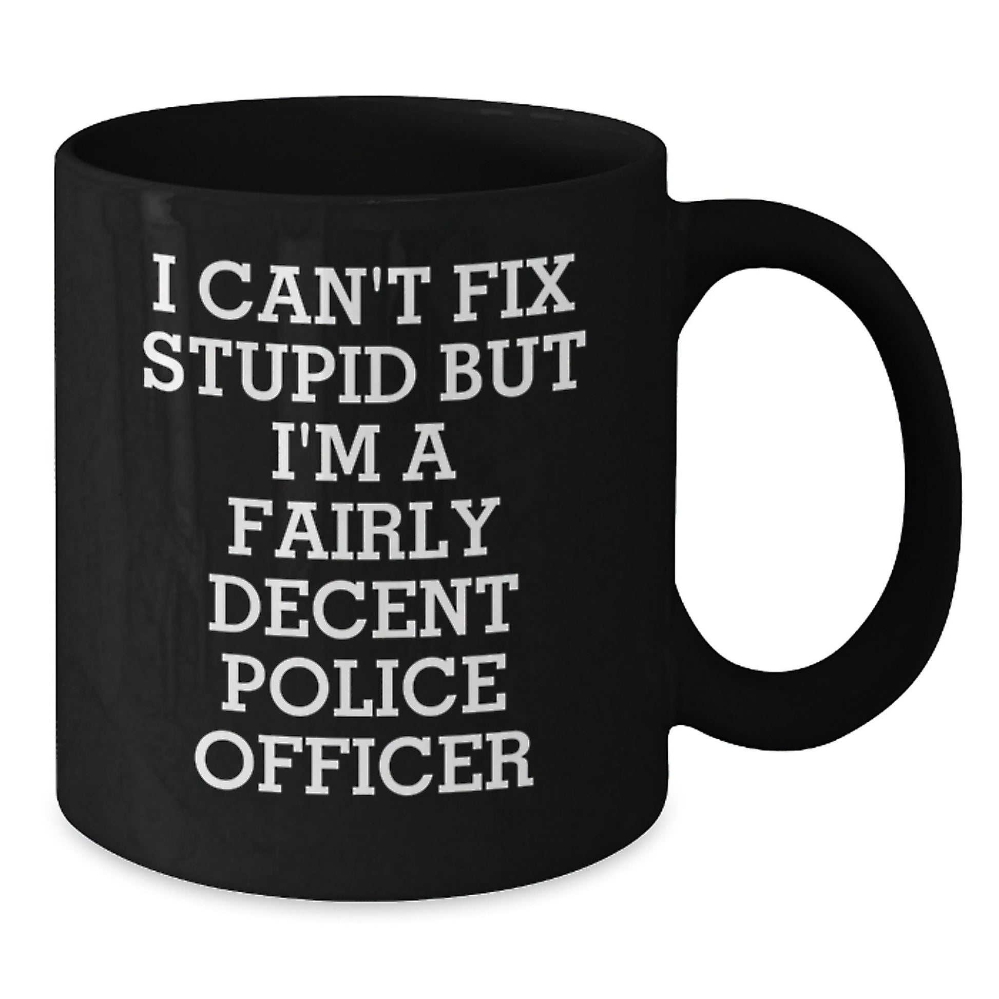 Funny Police Officer Gifts for Men from Coworkers - Police Officer Black Coffee Mug - Christmas Unique Presents for Police Officer Friends - The Buy Boom