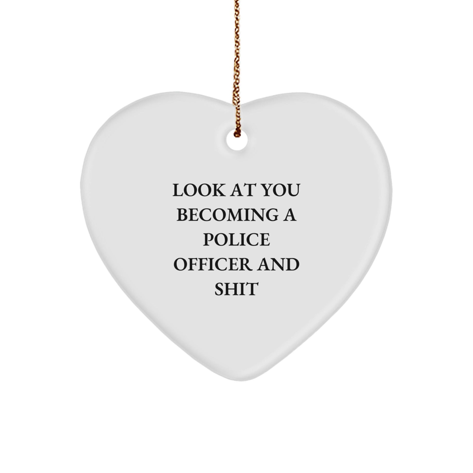 Funny Police Officer Gifts from Family, Heart Ornament for Police Officers, Christmas Unique Gifts - The Buy Boom