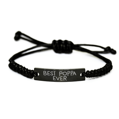 Funny Poppa Gifts - Best Poppa Ever Rope Bracelet for Men, Unique Father's Day Unique Gifts from Family, Friends, or Coworkers - The Buy Boom
