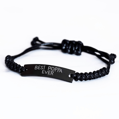 Funny Poppa Gifts - Best Poppa Ever Rope Bracelet for Men, Unique Father's Day Unique Gifts from Family, Friends, or Coworkers - The Buy Boom