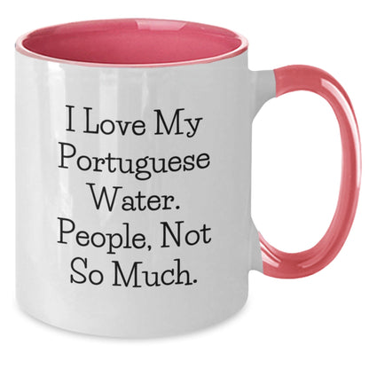 Funny Portuguese Water Dog Lover Gifts for Men from Women - I Love My Portuguese Water, People Not So Much! Two Tone Coffee Mug Birthday Unique - The Buy Boom