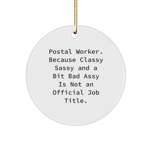 Funny Postal Worker Gifts for Men - Circle Ornament, Christmas Unique Gifts from Coworkers, Friends, Family - The Buy Boom