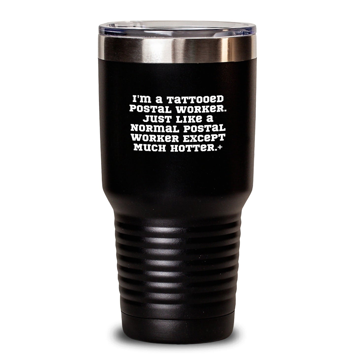 Funny Postal Worker Gifts - I'm A Tattooed Postal Worker... Much Hotter!, Unique Graduation Gifts for Postal Worker Friends, 20oz/30oz Vacuum Insulated Tumbler with Lid - The Buy Boom