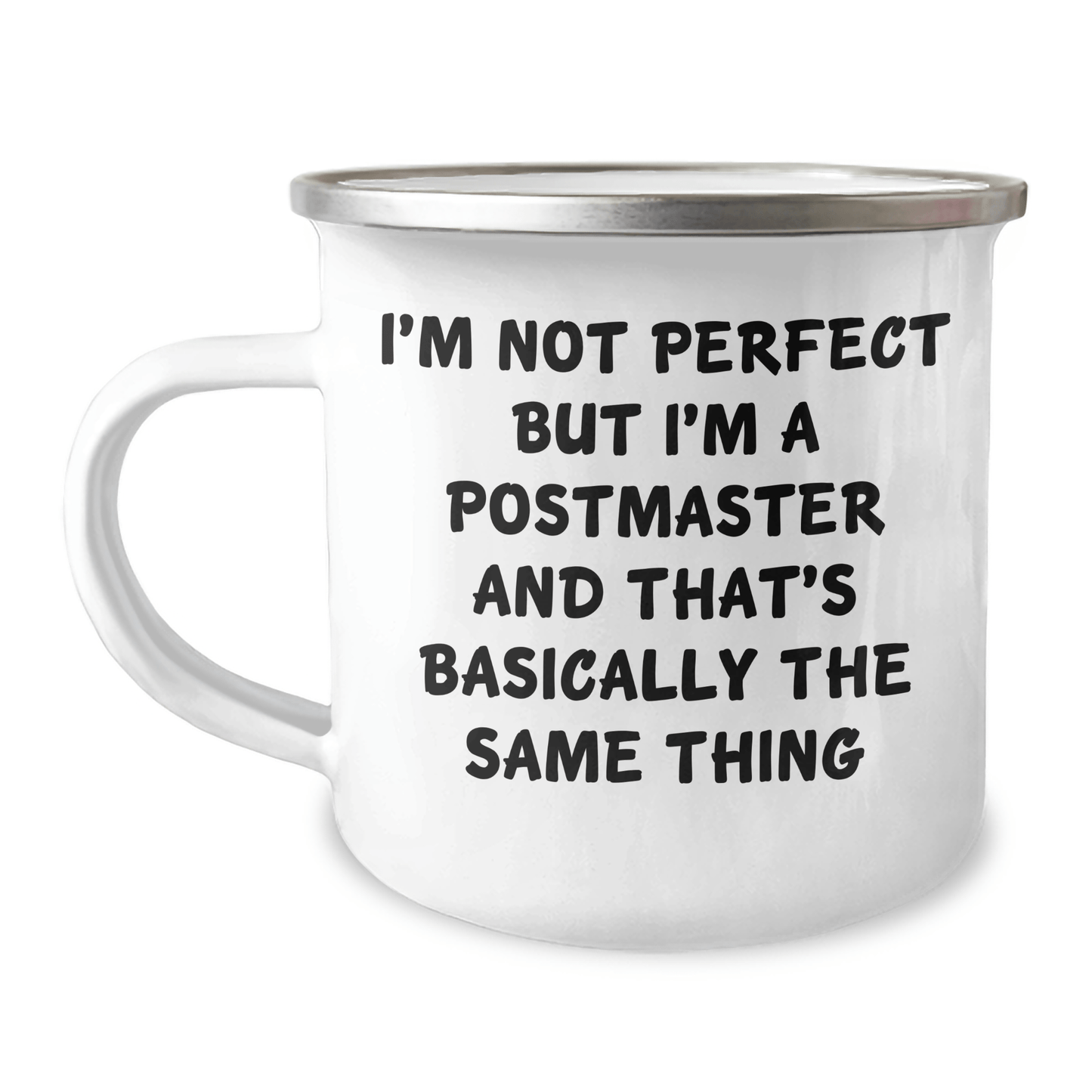 Funny Postmaster Gifts, Camping Mug for Dad, 'I'm Not Perfect But I'm A Postmaster' Quote, Gifts from Men, Gifts for Postmaster, Unique Father's Day Unique Gifts - The Buy Boom