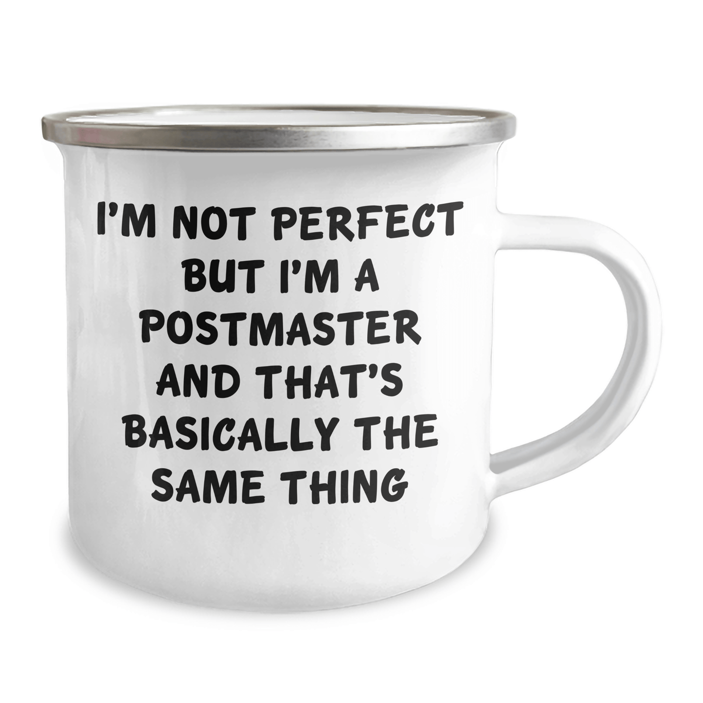 Funny Postmaster Gifts, Camping Mug for Dad, 'I'm Not Perfect But I'm A Postmaster' Quote, Gifts from Men, Gifts for Postmaster, Unique Father's Day Unique Gifts - The Buy Boom