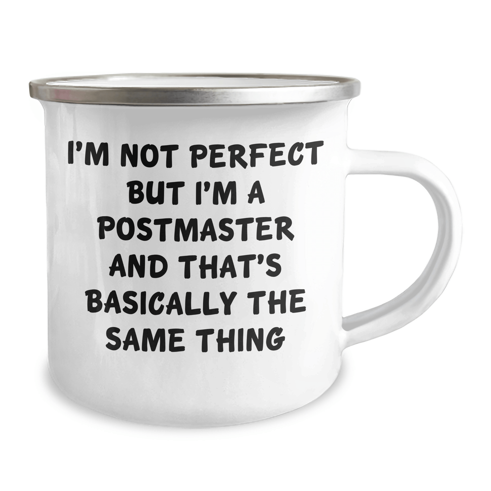 Funny Postmaster Gifts, Camping Mug for Dad, 'I'm Not Perfect But I'm A Postmaster' Quote, Gifts from Men, Gifts for Postmaster, Unique Father's Day Unique Gifts - The Buy Boom