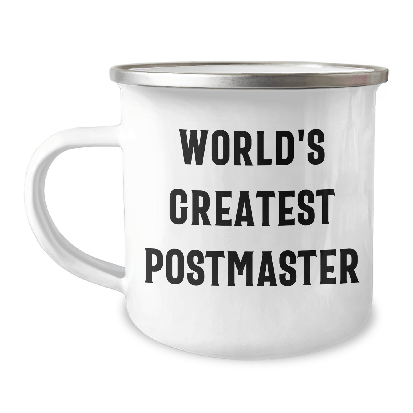 Funny Postmaster Gifts for Men from World's Greatest Postmaster, Camping Mug for Father's Day, Perfect for Outdoor Enthusiasts, 12 oz Stainless Steel with Enamel Finish - The Buy Boom