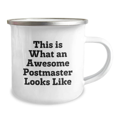 Funny Postmaster Gifts from Friends and Family - This Is What An Awesome Postmaster Looks Like Camping Mug for Graduation - The Buy Boom