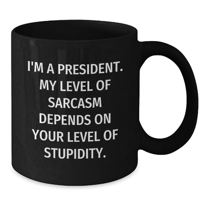 Funny President Gifts, Sarcastic Christmas Black Coffee Mugs for President Men, President Women, President Friends, President Coworkers, President Family - The Buy Boom