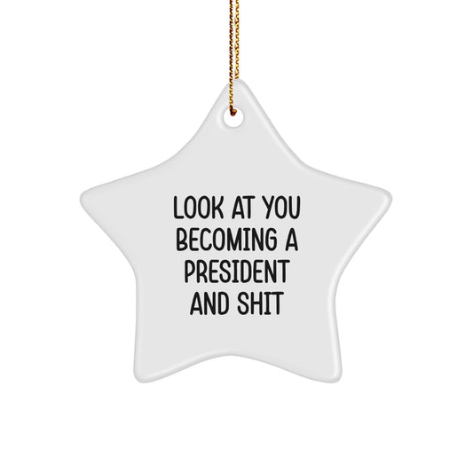 Funny President Star Ornament Gifts from Friends for President Christmas Unique Decorations - The Buy Boom