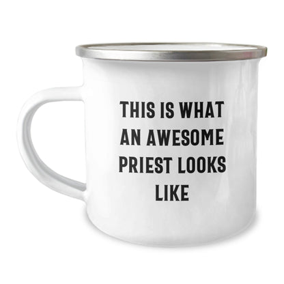 Funny Priest Gifts for Men - This Is What An Awesome Priest Looks Like Camping Mug, Gift from Friends to Celebrate Graduation - The Buy Boom