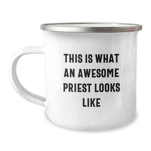Funny Priest Gifts for Men - This Is What An Awesome Priest Looks Like Camping Mug, Gift from Friends to Celebrate Graduation - The Buy Boom
