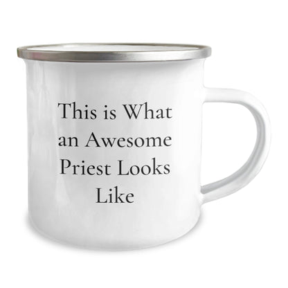 Funny Priest Gifts from Friends for Graduation - This Is What An Awesome Priest Looks Like, 12 oz Camping Mug - The Buy Boom
