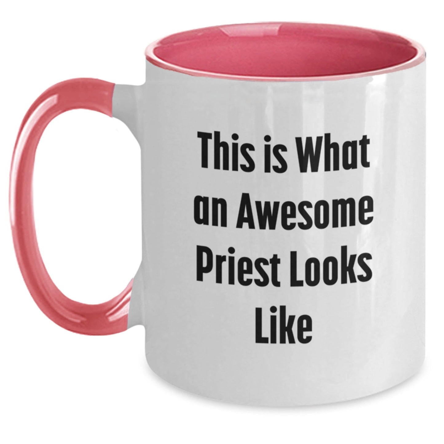 Funny Priest Gifts: 'This Is What An Awesome Priest Looks Like' Two Tone Coffee Mug for Men, Women, Coworkers, and Family Graduation Unique Gifts - The Buy Boom