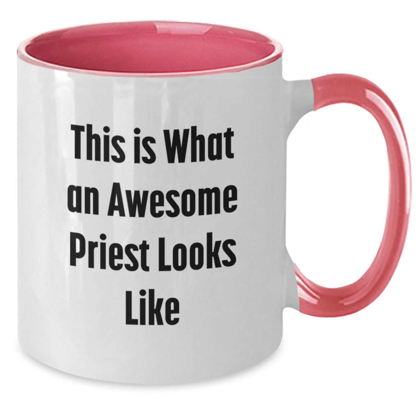 Funny Priest Gifts: 'This Is What An Awesome Priest Looks Like' Two Tone Coffee Mug for Men, Women, Coworkers, and Family Graduation Unique Gifts - The Buy Boom