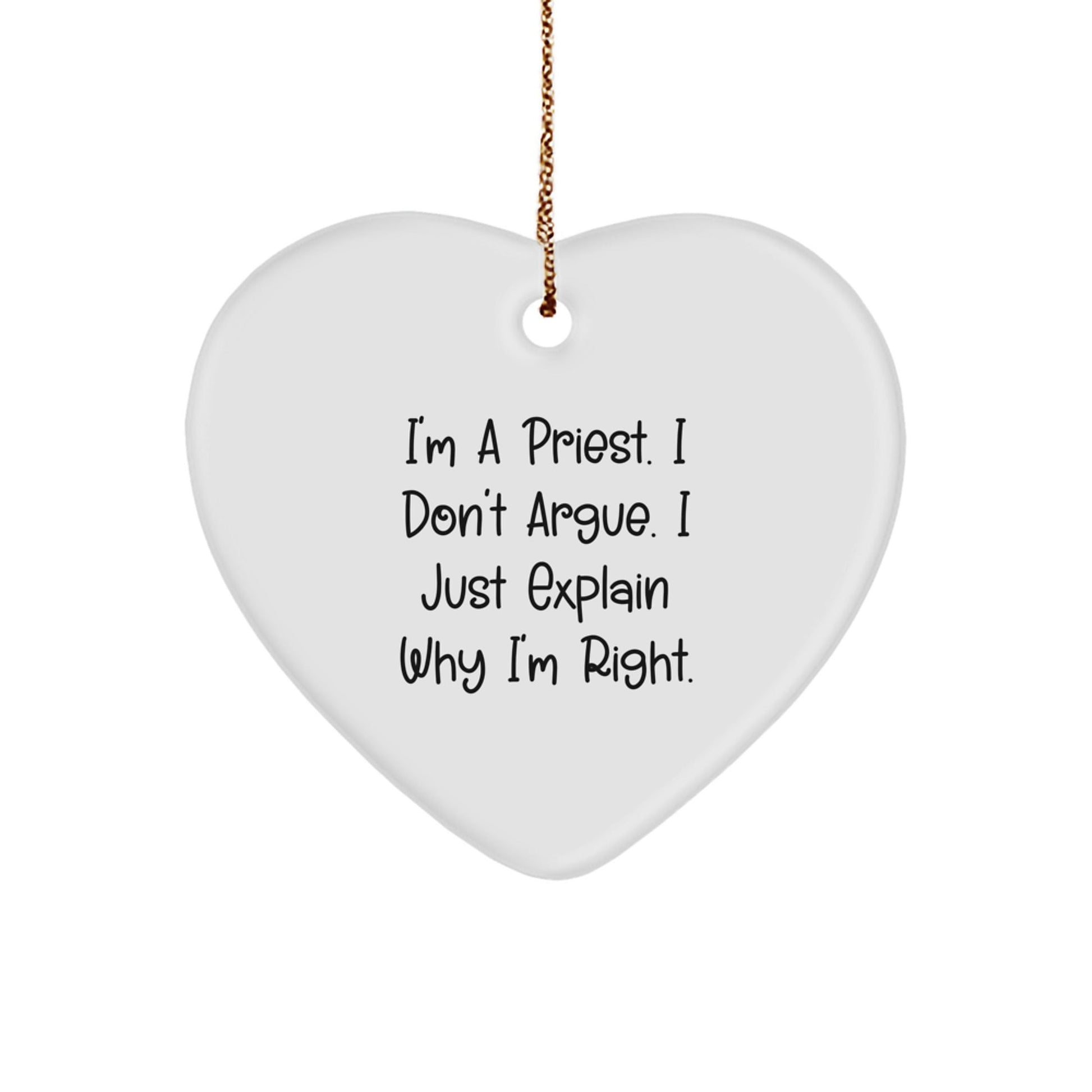 Funny Priest Quotes Heart Ornament Gifts from Men for Christmas Unique Presents for Him - The Buy Boom