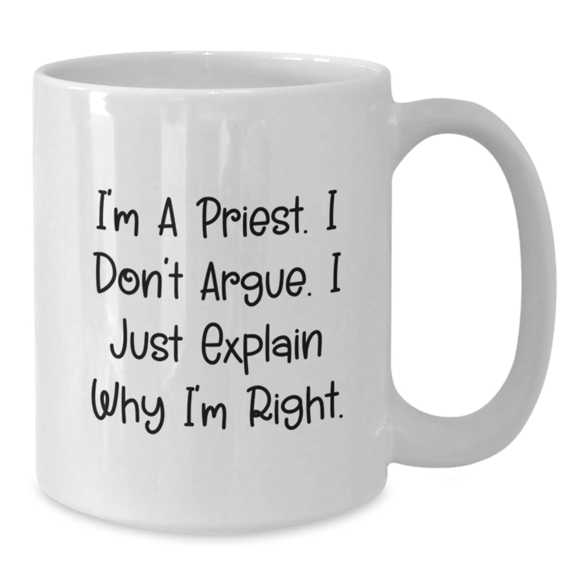 Funny Priest White Coffee Mugs Gifts from Men to Priest for Christmas Unique Presents - The Buy Boom