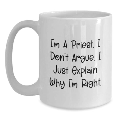 Funny Priest White Coffee Mugs Gifts from Men to Priest for Christmas Unique Presents - The Buy Boom