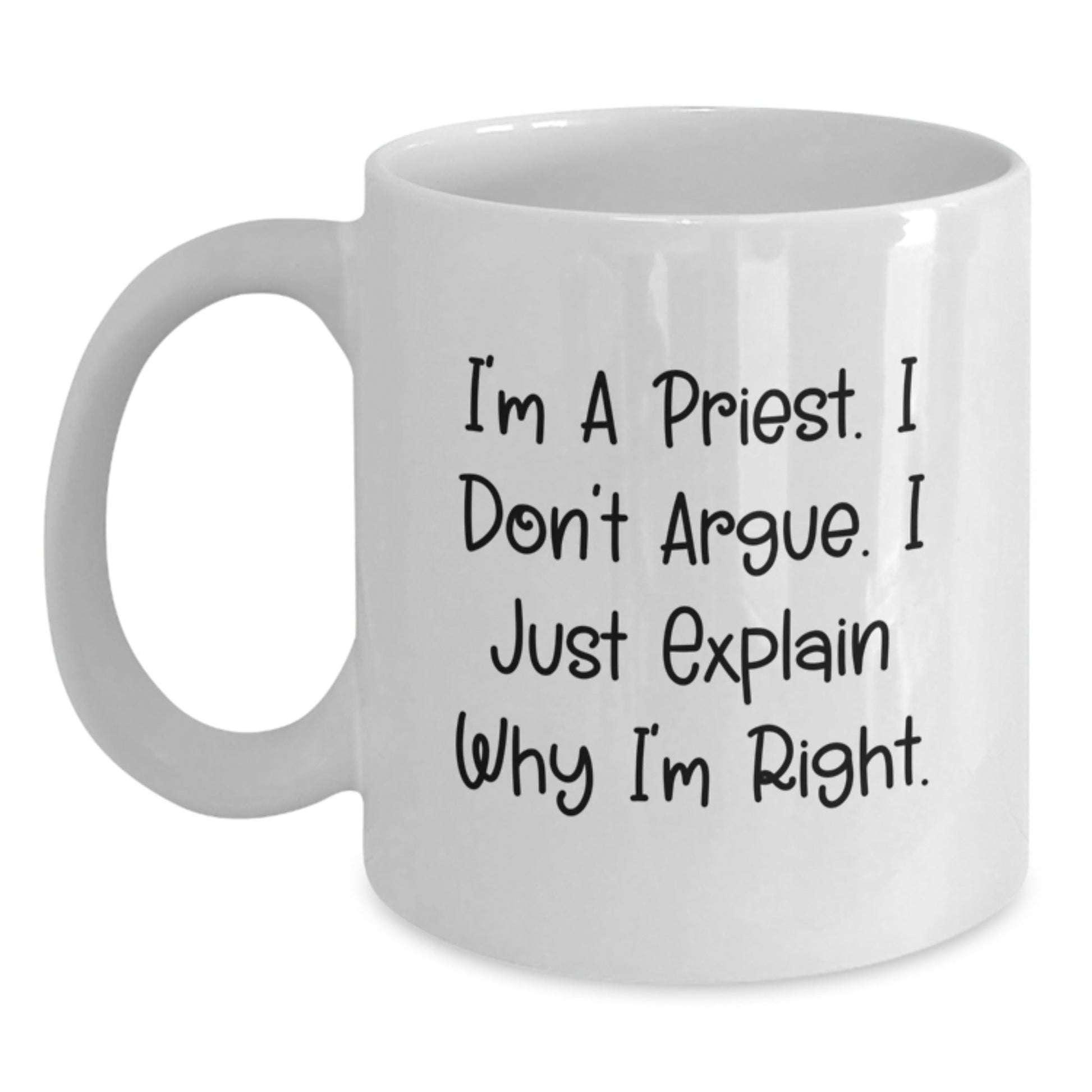 Funny Priest White Coffee Mugs Gifts from Men to Priest for Christmas Unique Presents - The Buy Boom
