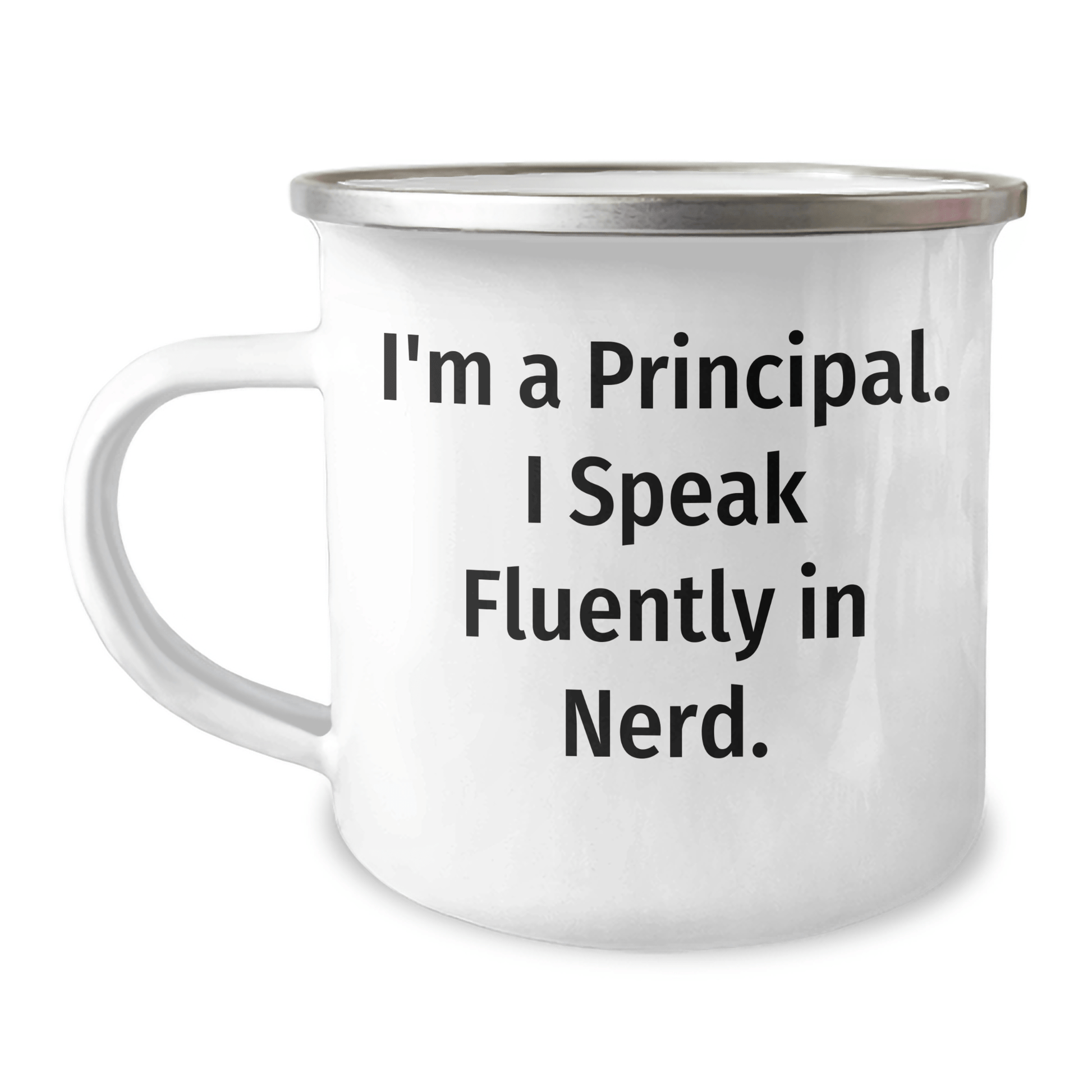 Funny Principal Camping Mug – I Speak Fluent Genius – Gift for Mom - The Buy Boom