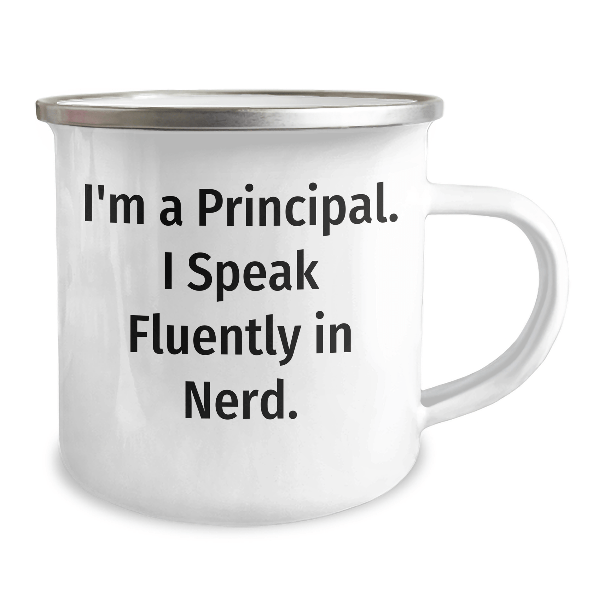 Funny Principal Camping Mug – I Speak Fluent Genius – Gift for Mom - The Buy Boom
