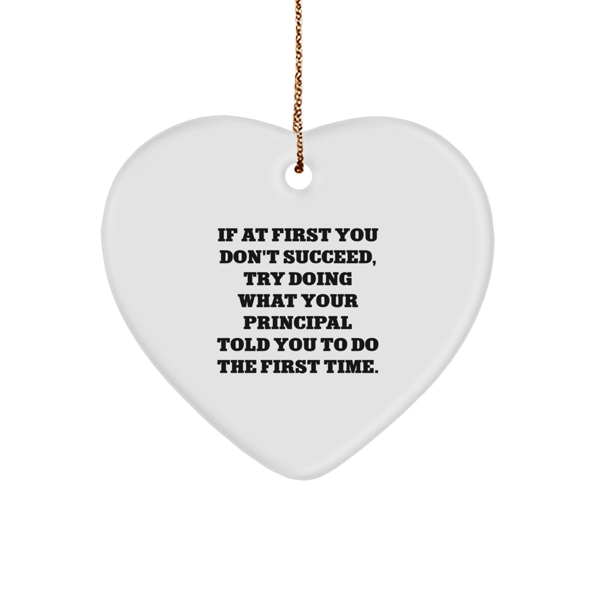 Funny Principal Gifts for Christmas - Heart Ornament with Quote, Gifts from Men to Principal for Men - The Buy Boom