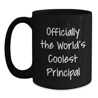 Funny Principal Gifts for Him, Officially The World's Coolest Principal Black Coffee Mug, Christmas Unique Gifts from Friends to Principal - The Buy Boom