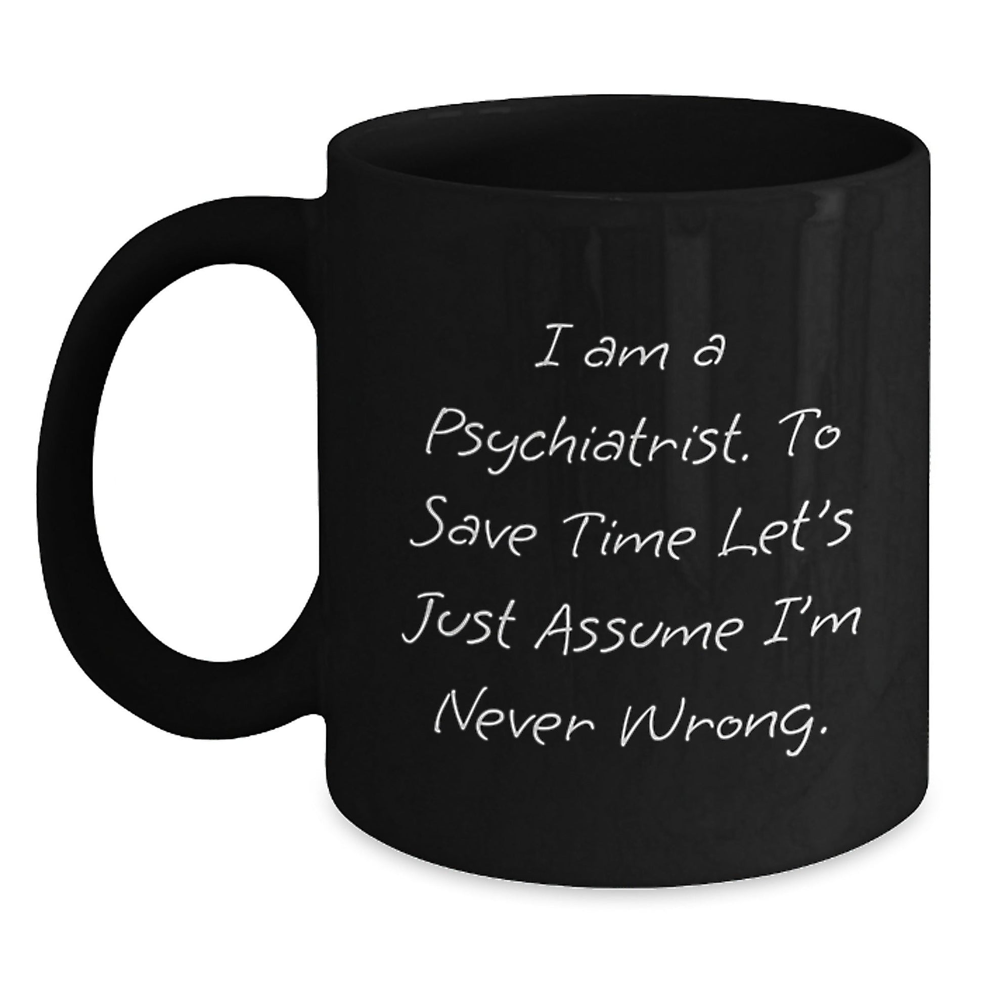Funny Psychiatrist Gifts for Men, Black Coffee Mug, Christmas Unique Presents from Friends - The Buy Boom