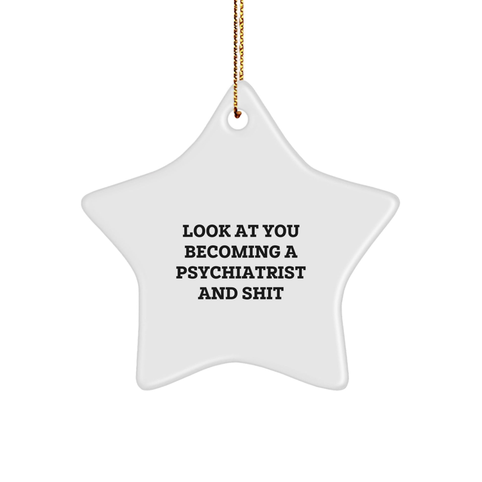 Funny Psychiatrist Gifts for Men, Star Ornament Quote - Look At You Becoming A Psychiatrist, Christmas Unique Gifts from Friends - The Buy Boom