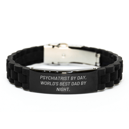 Funny Psychiatrist Gifts - Glide lock Clasp Bracelet for Men - World's Best Dad By Night. - Father's Day Unique Gifts from Family - The Buy Boom