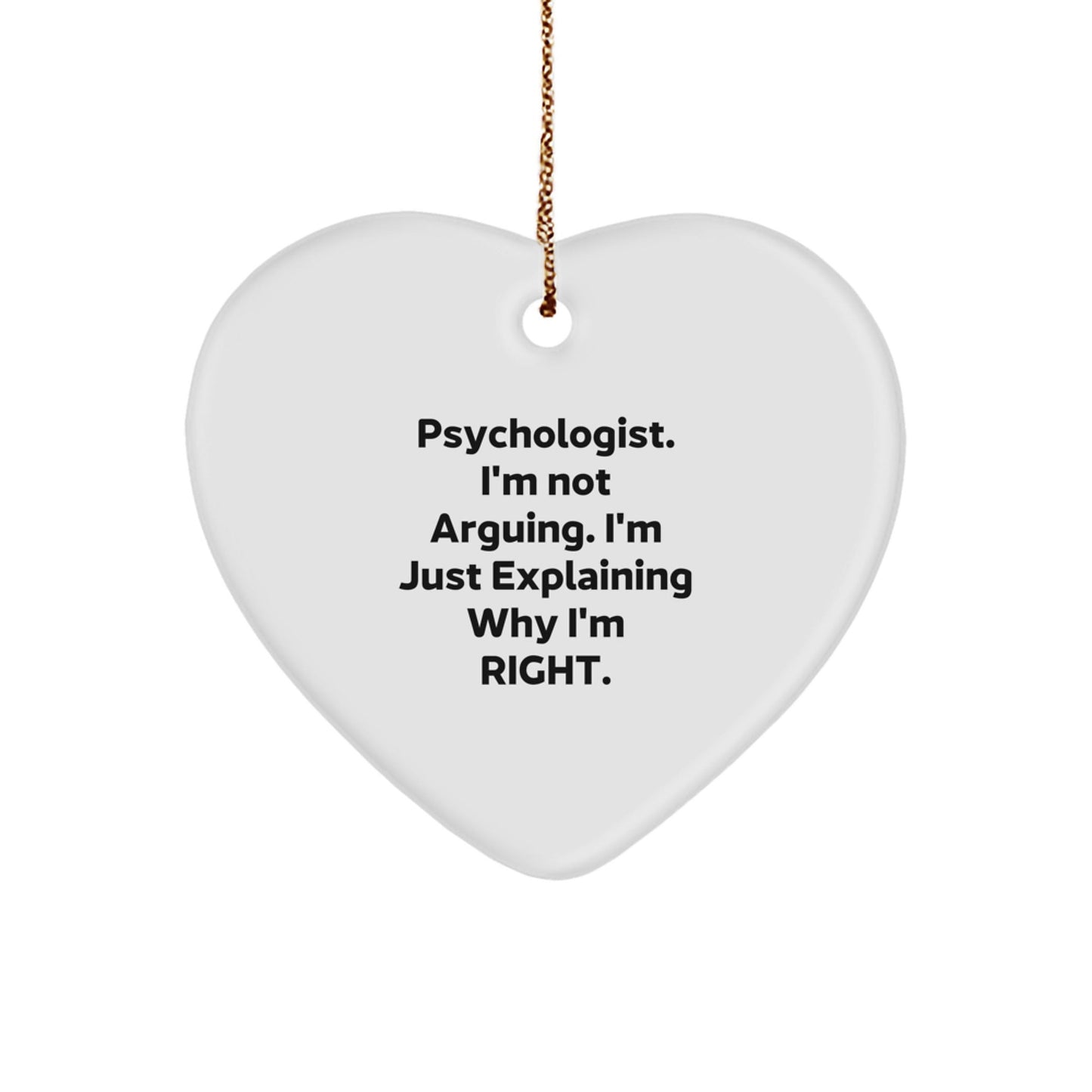 Funny Psychologist Gifts from Family, Heart Ornament for Psychologist, Christmas Unique Gifts for Men, Women, Friends, or Coworkers - The Buy Boom