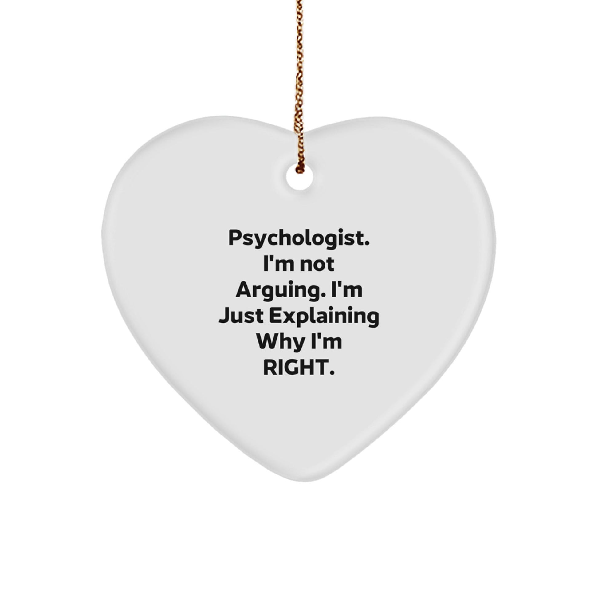 Funny Psychologist Gifts from Family, Heart Ornament for Psychologist, Christmas Unique Gifts for Men, Women, Friends, or Coworkers - The Buy Boom