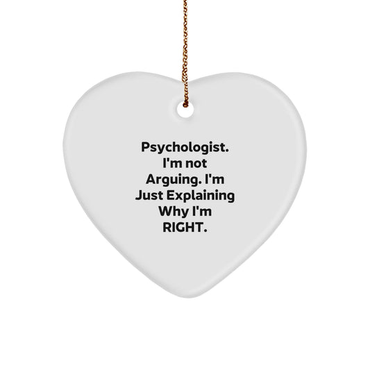 Funny Psychologist Gifts from Family, Heart Ornament for Psychologist, Christmas Unique Gifts for Men, Women, Friends, or Coworkers - The Buy Boom