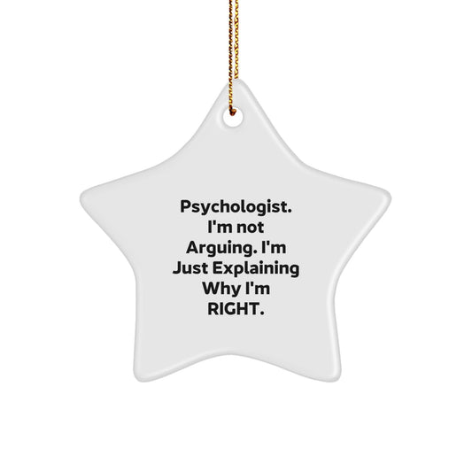 Funny Psychologist Gifts from Men, Christmas Unique Ornaments for Psychologist with Inspirational Quote, Star Ornament Decorations - The Buy Boom
