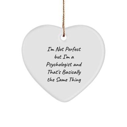 Funny Psychologist Gifts, Heart Ornament, 'I'm Not Perfect' Quote for Christmas - Gifts from Friends, Coworkers, Family - The Buy Boom