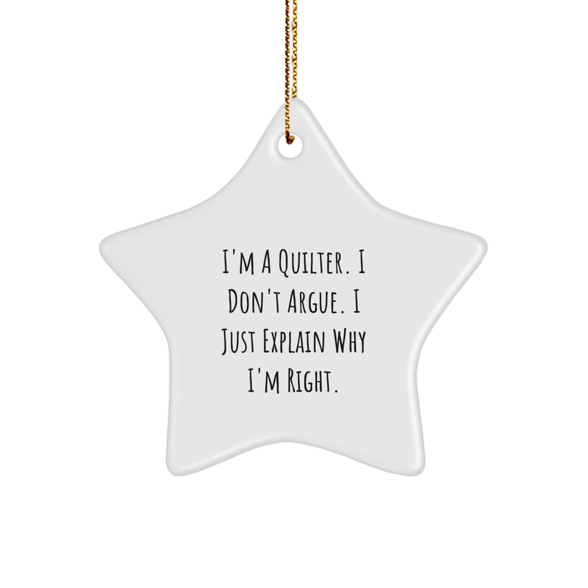 Funny Quilter Gift Ideas, Quilting Star Ornament, Christmas Unique Gifts from Family, for Men or Women Friends Coworker - The Buy Boom