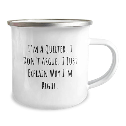 Funny Quilter Gifts for Christmas - Gifts from Family for Quilter Friends - Camping Mug with Quilter Humor - The Buy Boom