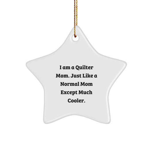 Funny Quilter Gifts from Family for Quilter Mom Star Ornament, Quilter Christmas Unique Gifts, Quilter Star Shaped Decoration - The Buy Boom