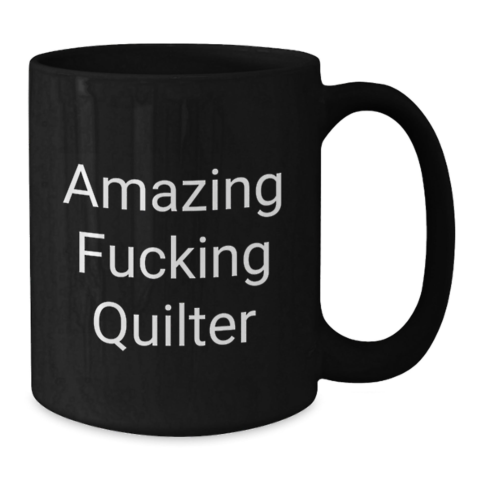 Funny Quilter Gifts from Friends - Amazing Quilter Inspirational Quote Black Coffee Mug for Quilter Friends on Birthday - The Buy Boom