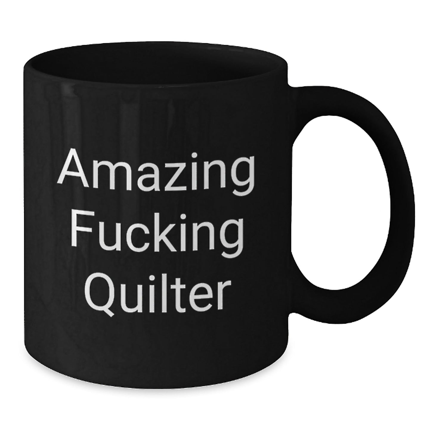 Funny Quilter Gifts from Friends - Amazing Quilter Inspirational Quote Black Coffee Mug for Quilter Friends on Birthday - The Buy Boom