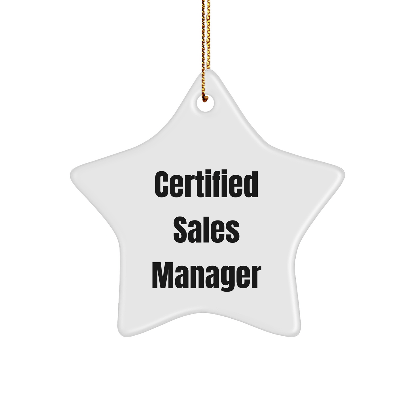Funny Quote Certified Sales Manager Star Ornament Gifts for Men from Friends, 'Believe You Can and You're Half Way There', Christmas Unique Gifts - The Buy Boom