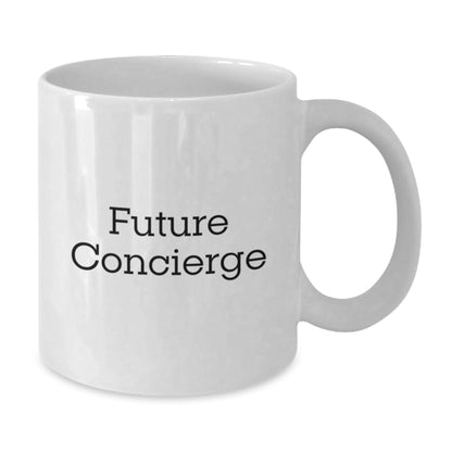 Funny Quote Future Concierge Christmas Unique Gifts from Friends for Concierge, White Coffee Mug, Funny Quote - The Buy Boom