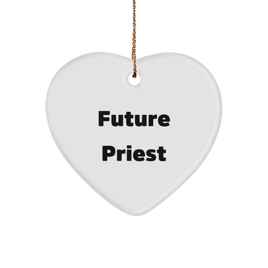 Funny Quote Future Priest Gifts for Men - Christmas Unique Heart Ornament, Gifts from Friends to Priest - The Buy Boom