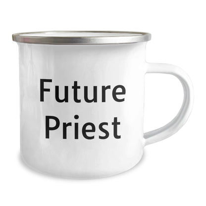 Funny Quote Future Priest Gifts from Men for Priest, Camping Mug Perfect for Priest Christmas Unique Gifts, Stainless Steel with Enamel Finish - The Buy Boom