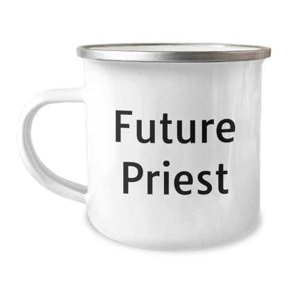 Funny Quote Future Priest Gifts from Men for Priest, Camping Mug Perfect for Priest Christmas Unique Gifts, Stainless Steel with Enamel Finish - The Buy Boom