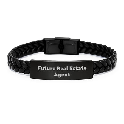 Funny Quote Gifts for Real Estate Agents, Interlaced Leather Bracelet for Men - Christmas Unique Presents from Friends to Coworkers - The Buy Boom